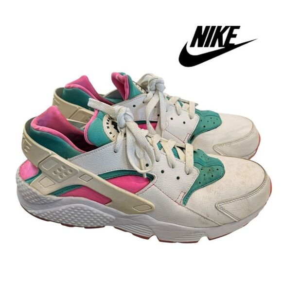 NIKE 2015 ID Air Huarache Men’s 777330 992 White Teal Pink Running Shoes 11